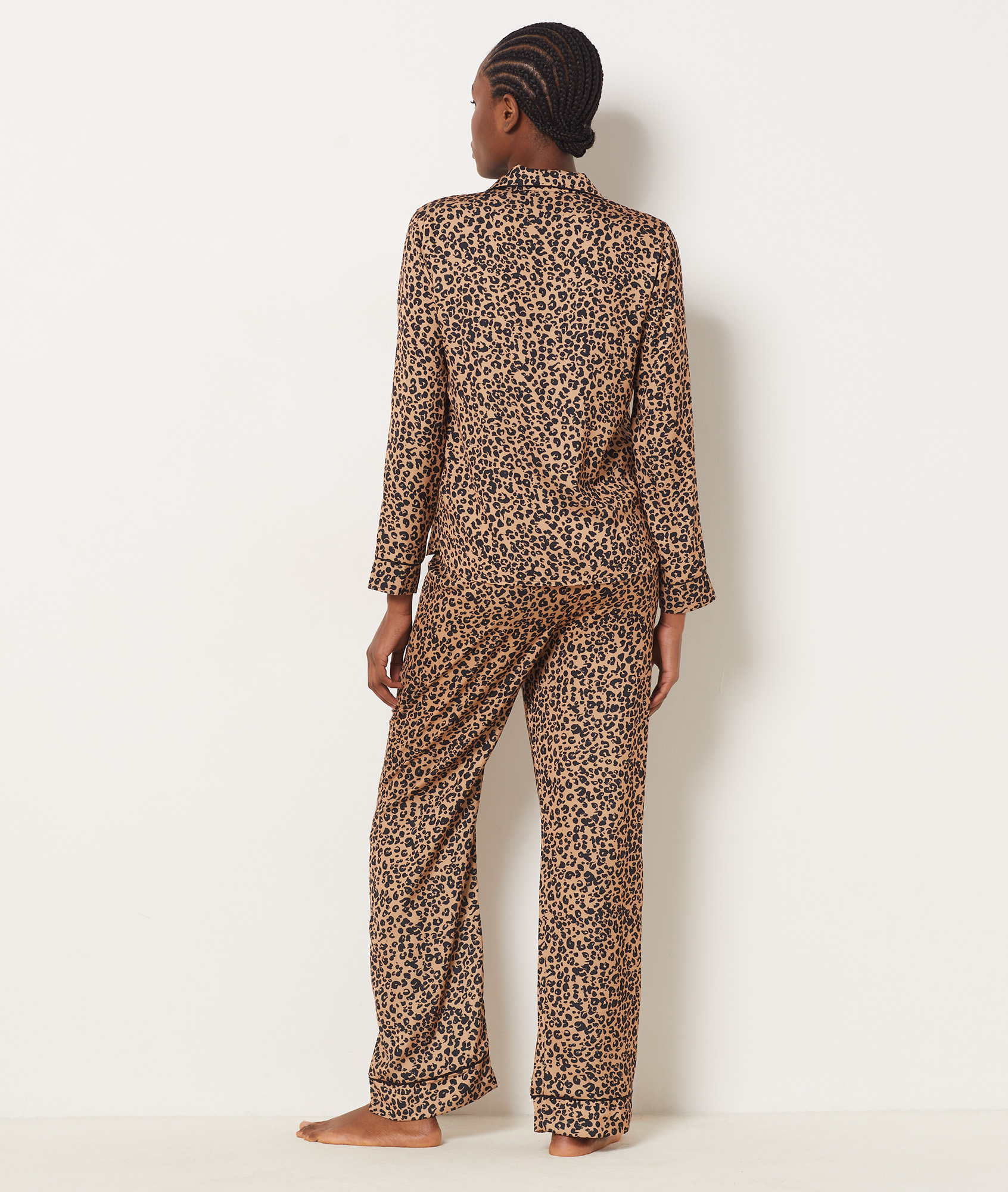 Chemise de pyjma LEOP SATIN NOIR ETAM