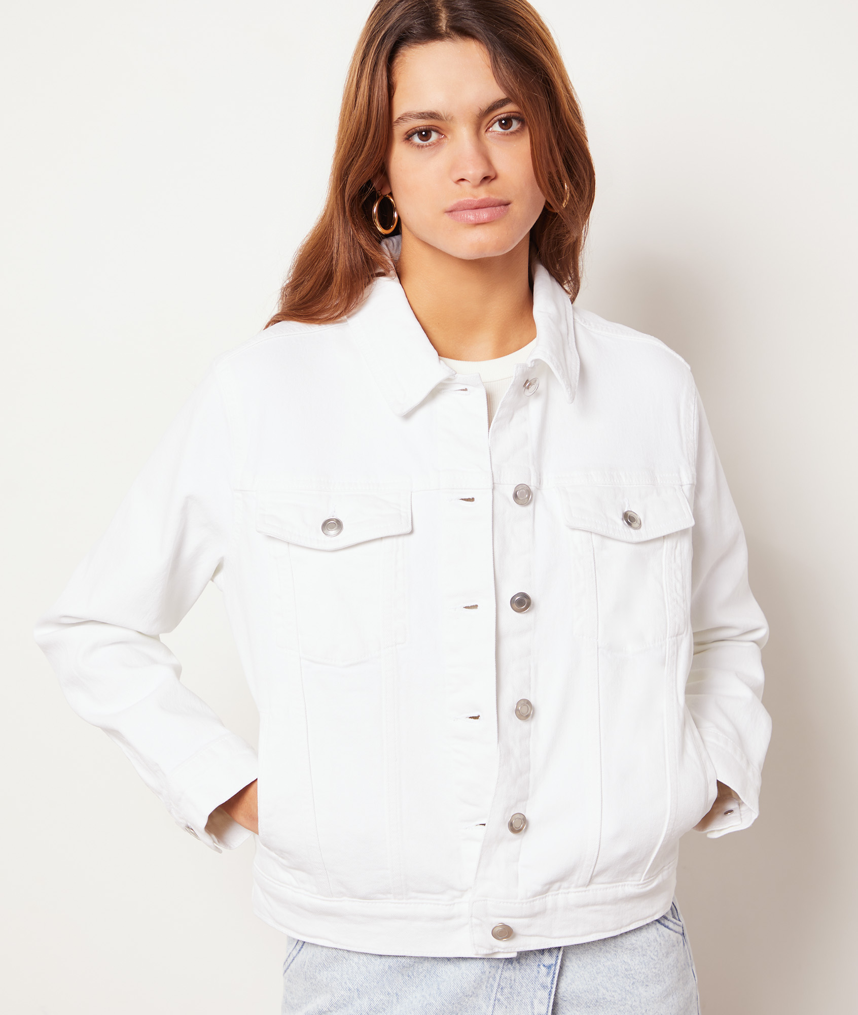 Veste denim boutonnee